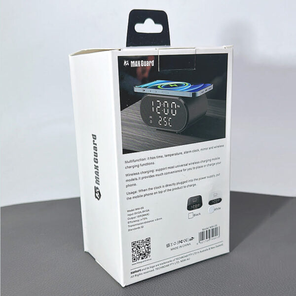 Maxguard 15W 2 IN 1 Alarm Clock Wireless Charger MW05