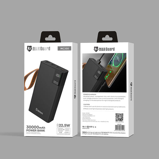 Maxguard 30000 Mah PD QC 3.0 3USB+2Type-C Power Bank MC300