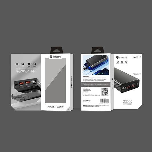 Maxguard 20000 mah PD QC 3.0 aluminum alloy power bank MC520