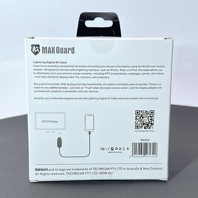 Maxguard 2m 1080 Full HD Lightning To HDMI Adapter MH02