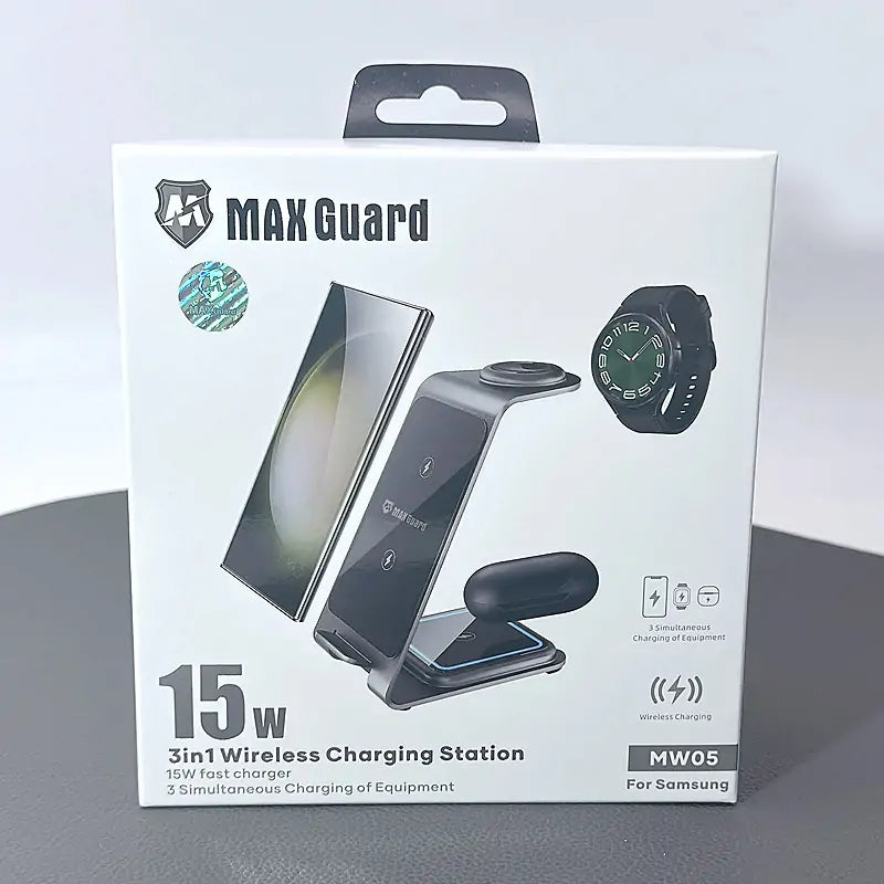 Maxguard 15W 3 In 1 Wireless Charger Charging Station MW05 (For Samsung)