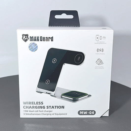 Maxguard 15W 3 In 1 Wireless Fast Charger Station MW04