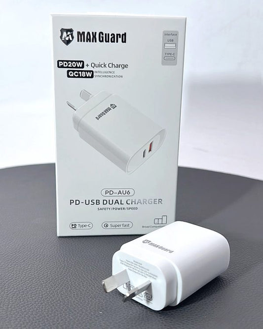 Maxguard PD20W QC18W USB Type-C Home Charger PDAU6/MGAU6