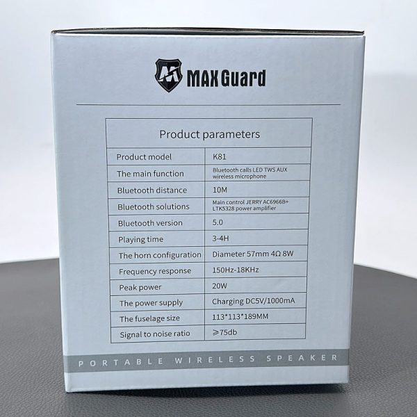 Maxguard bluetooth speaker K81